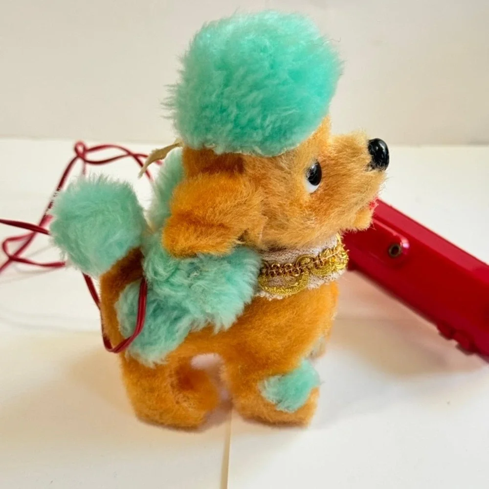 VTG Tiny French Poodle Battery Operated Controlled Toy Plush Animal Japan Rare